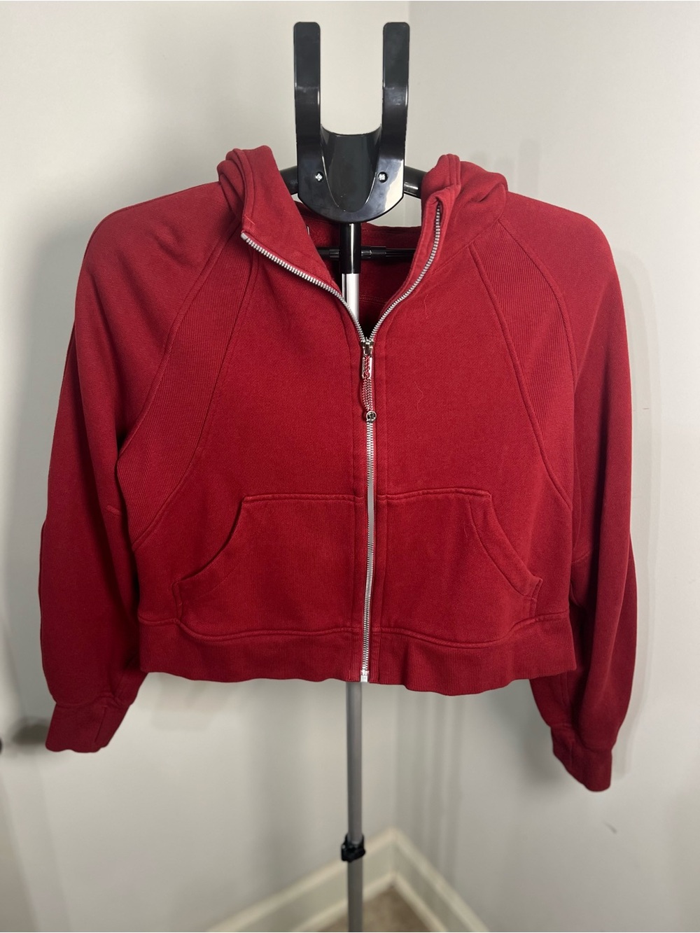 Lululemon Athletica Burgundy Red Cropped Zip Hoodie